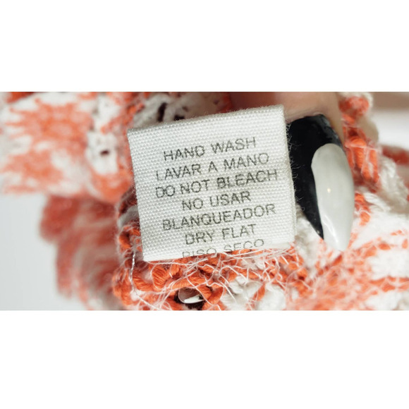 Timing Crochet Crop Tank Top White Orange Large XL Boho Hippie NEW - Picture 5 of 8